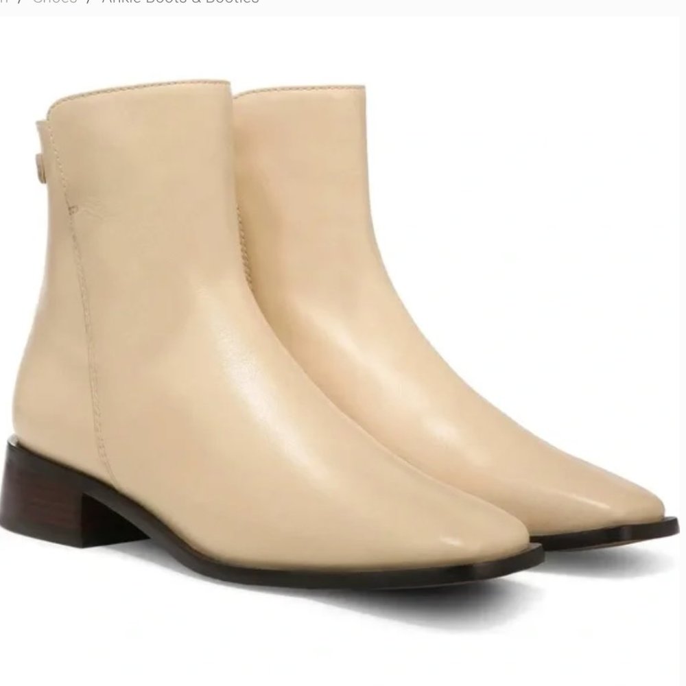 NWOB Sam Edelman Women's Thatcher Ankle Boot in Eggshell Size 7.5 - Picture 4 of 7